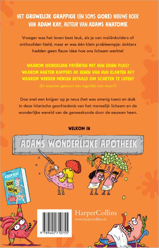 Achterkant van Adams wonderlijke apotheek