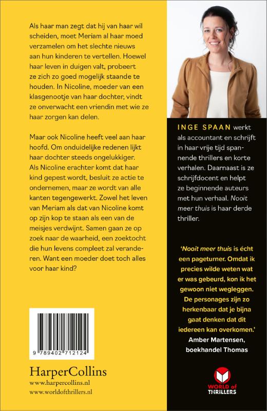 Achterkant van Nooit meer thuis