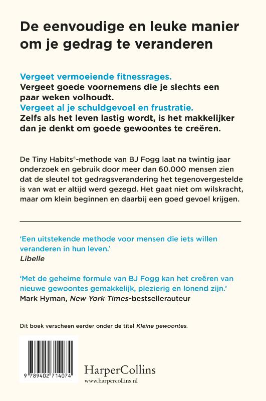 Achterkant van Tiny Habits