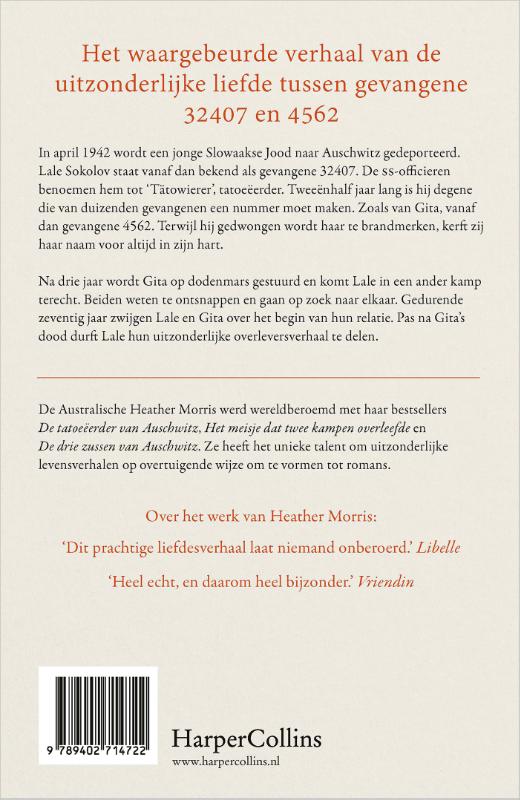 Achterkant van De tatoeëerder van Auschwitz