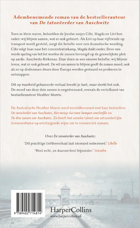 Achterkant van De drie zussen van Auschwitz