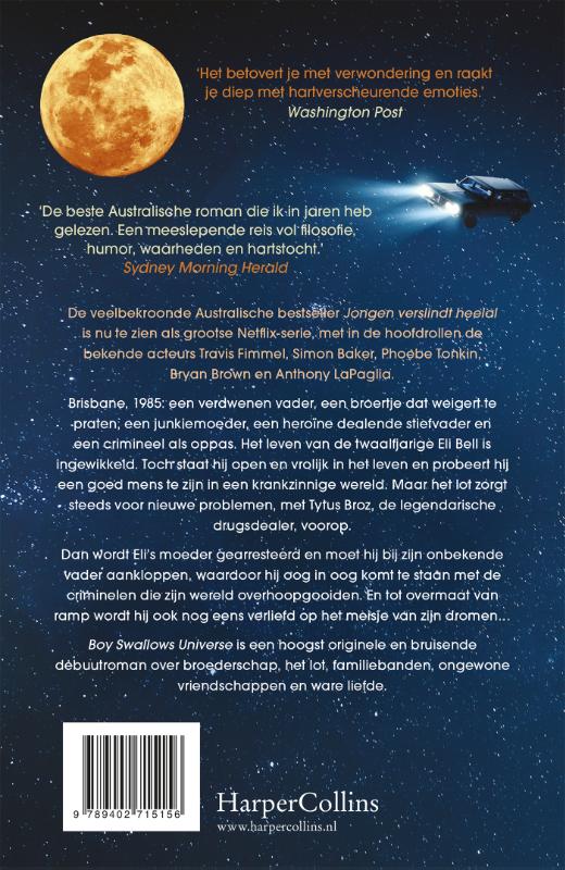 Achterkant van Boy Swallows Universe