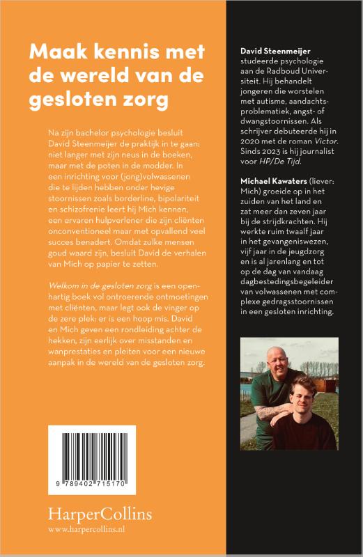 Achterkant van Welkom in de gesloten zorg