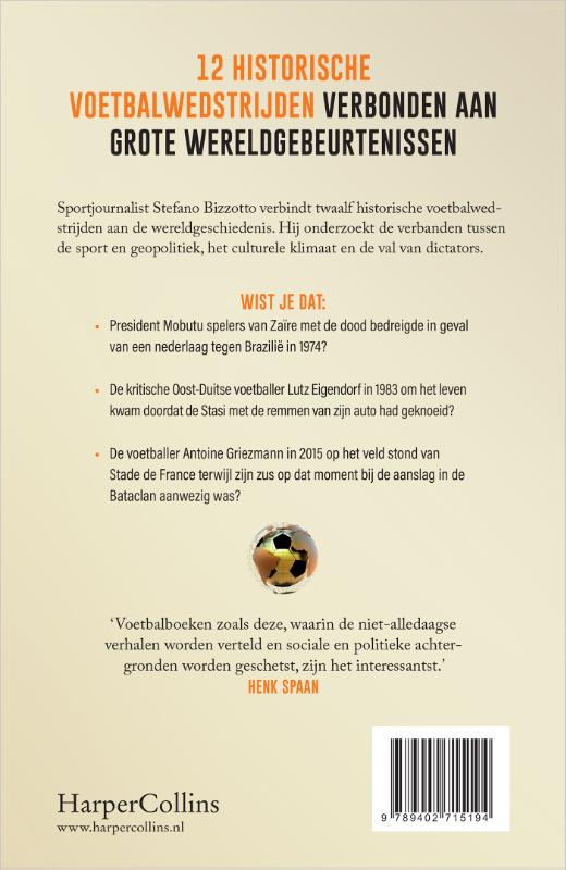 Achterkant van De wereldgeschiedenis in 12 voetbalwedstrijden