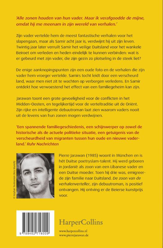 Achterkant van De zoon van de verhalenverteller