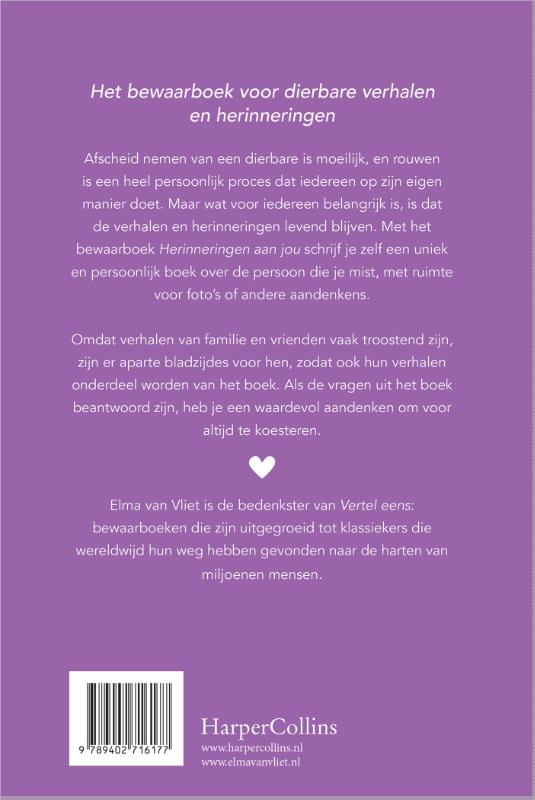 Achterkant van Herinneringen aan jou