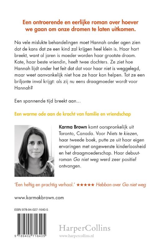 Achterkant van Niets te kiezen