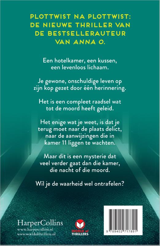 Achterkant van De moord in kamer 11