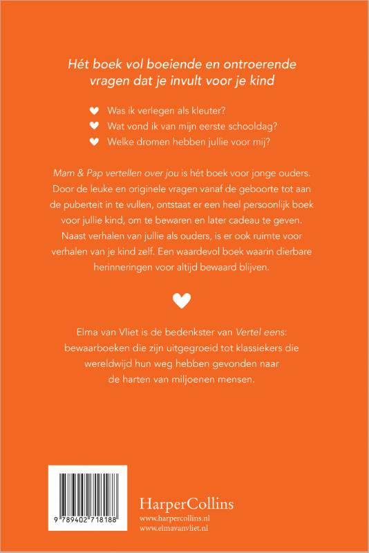 Achterkant van Mam & Pap vertellen over jou