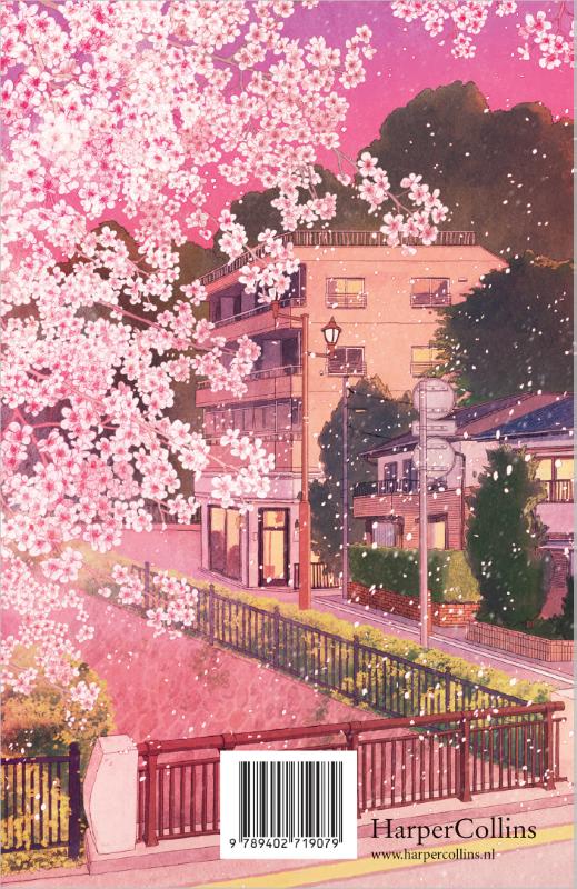 Achterkant van De Cherry Blossom Bookshop