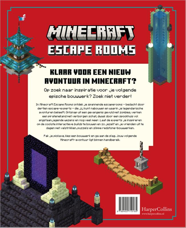 Achterkant van Minecraft Escape Rooms