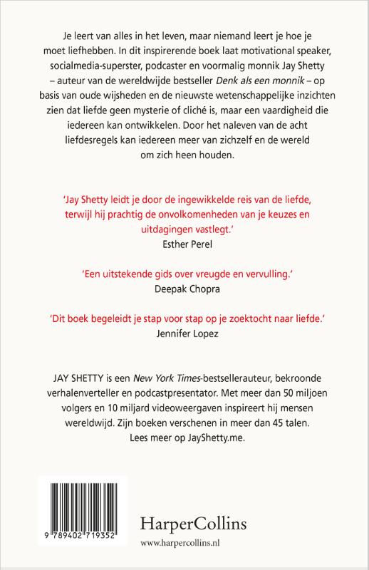 Achterkant van 8 regels van de liefde