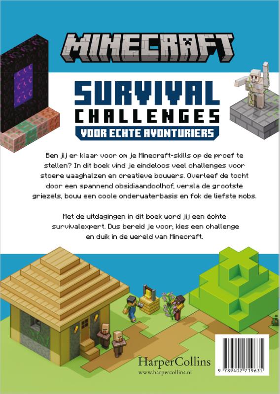 Achterkant van Minecraft Survival Challenges