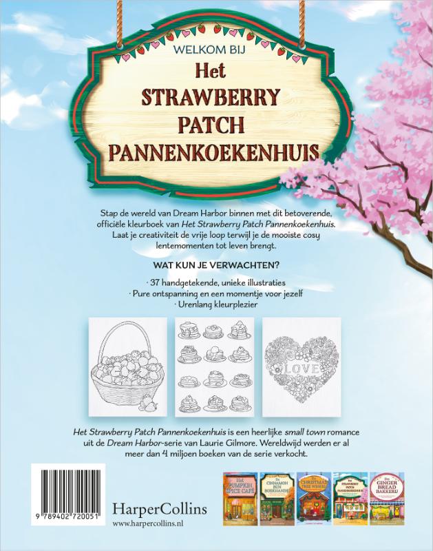 Achterkant van Het Strawberry Patch Pannenkoekenhuis-kleurboek