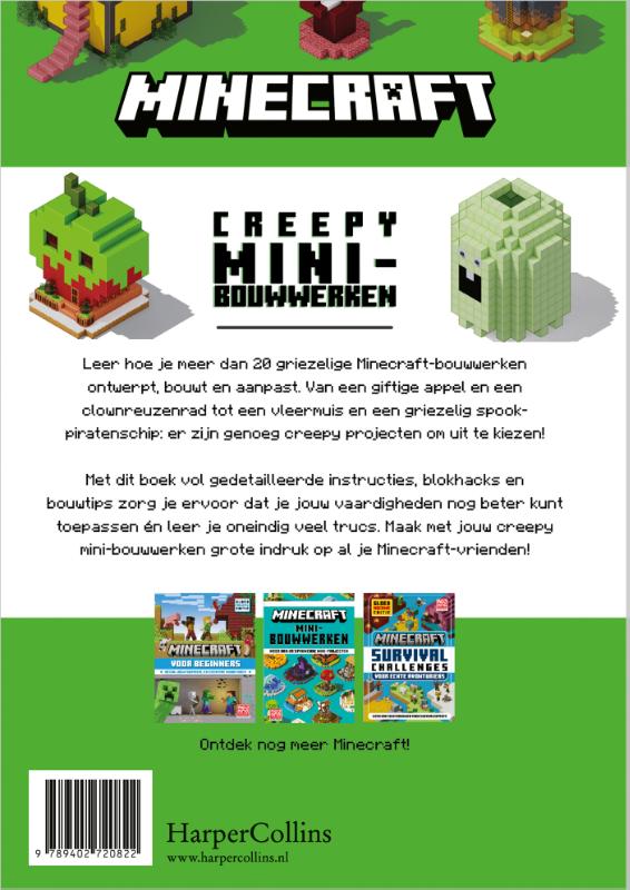 Achterkant van Minecraft Creepy mini-bouwwerken
