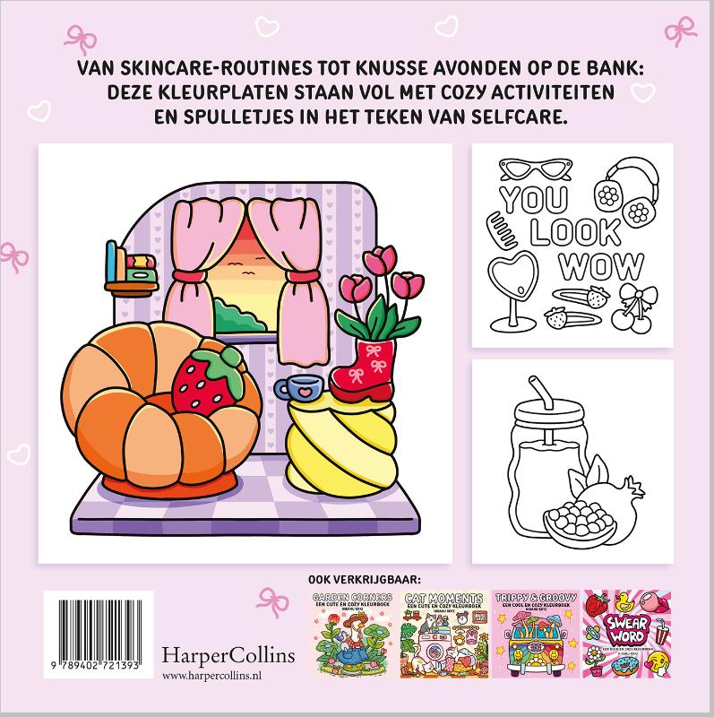 Achterkant van Self-Love – een cute en cozy kleurboek