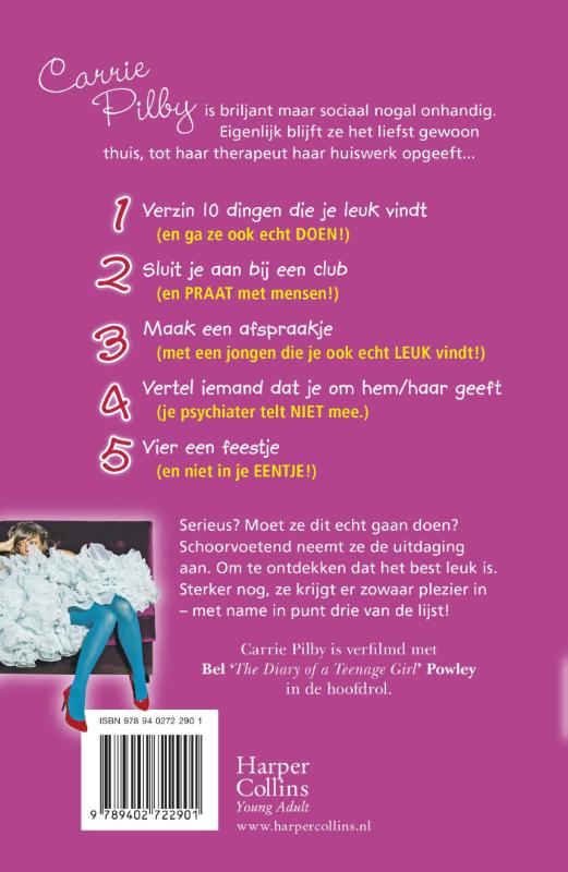 Achterkant van Het (niet zo) coole leven van Carrie Pilby
