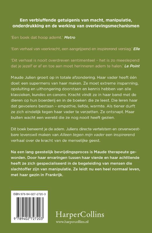 Achterkant van Alleen tegen mijn vader