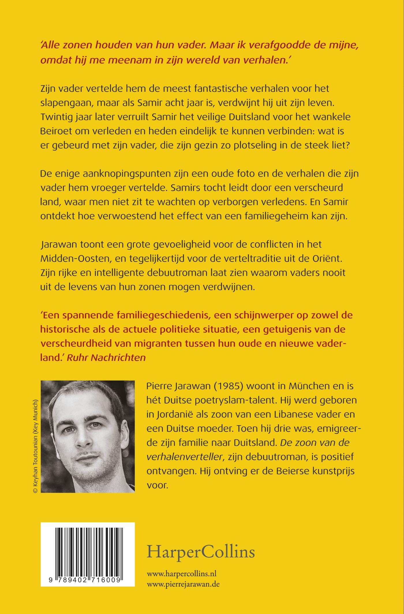 Achterkant van De zoon van de verhalenverteller