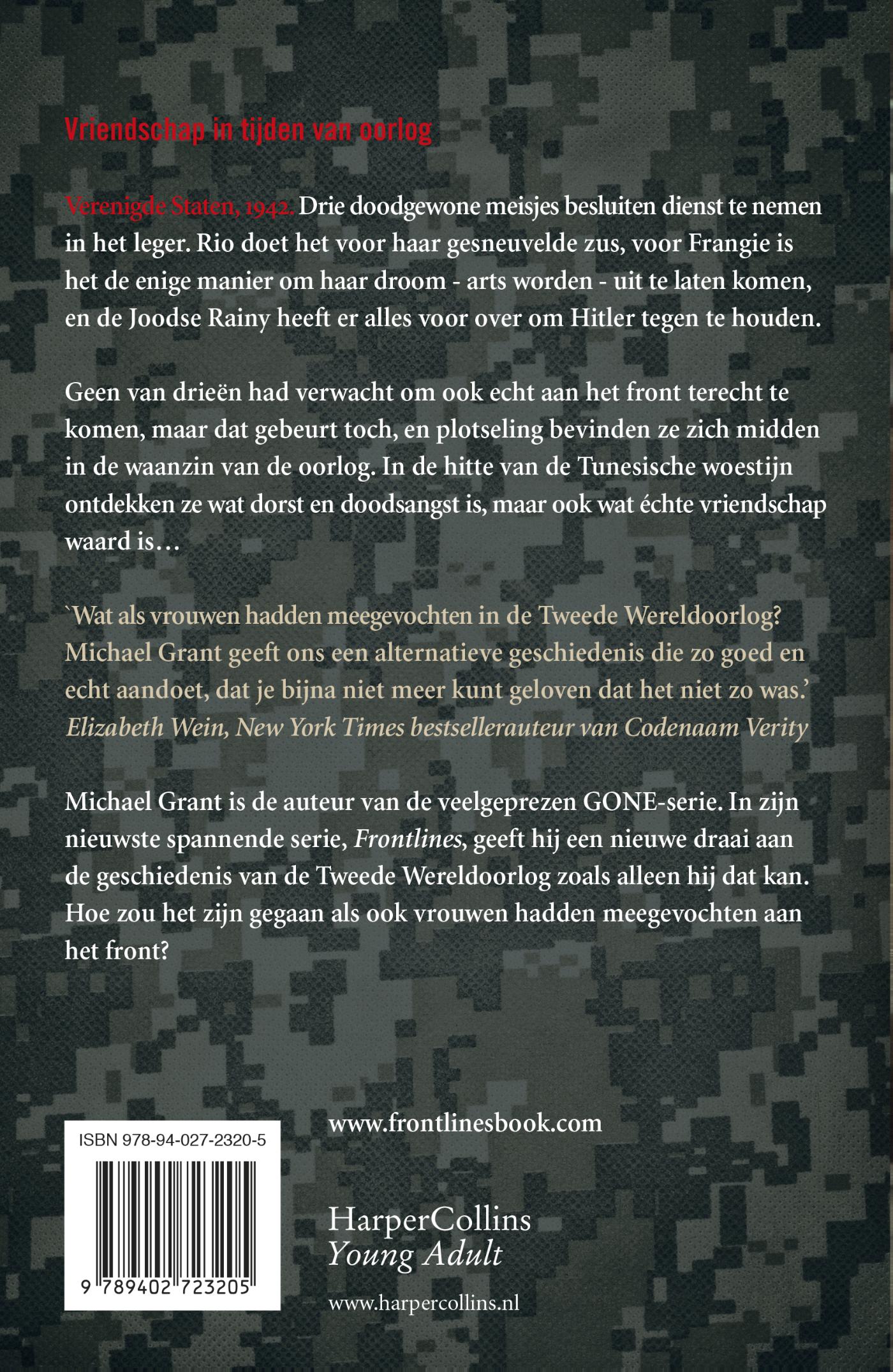 Achterkant van In de voorste linie
