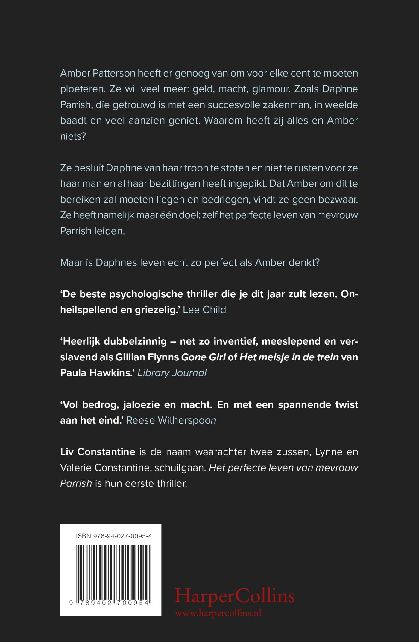 Achterkant van Het perfecte leven van mevrouw Parrish