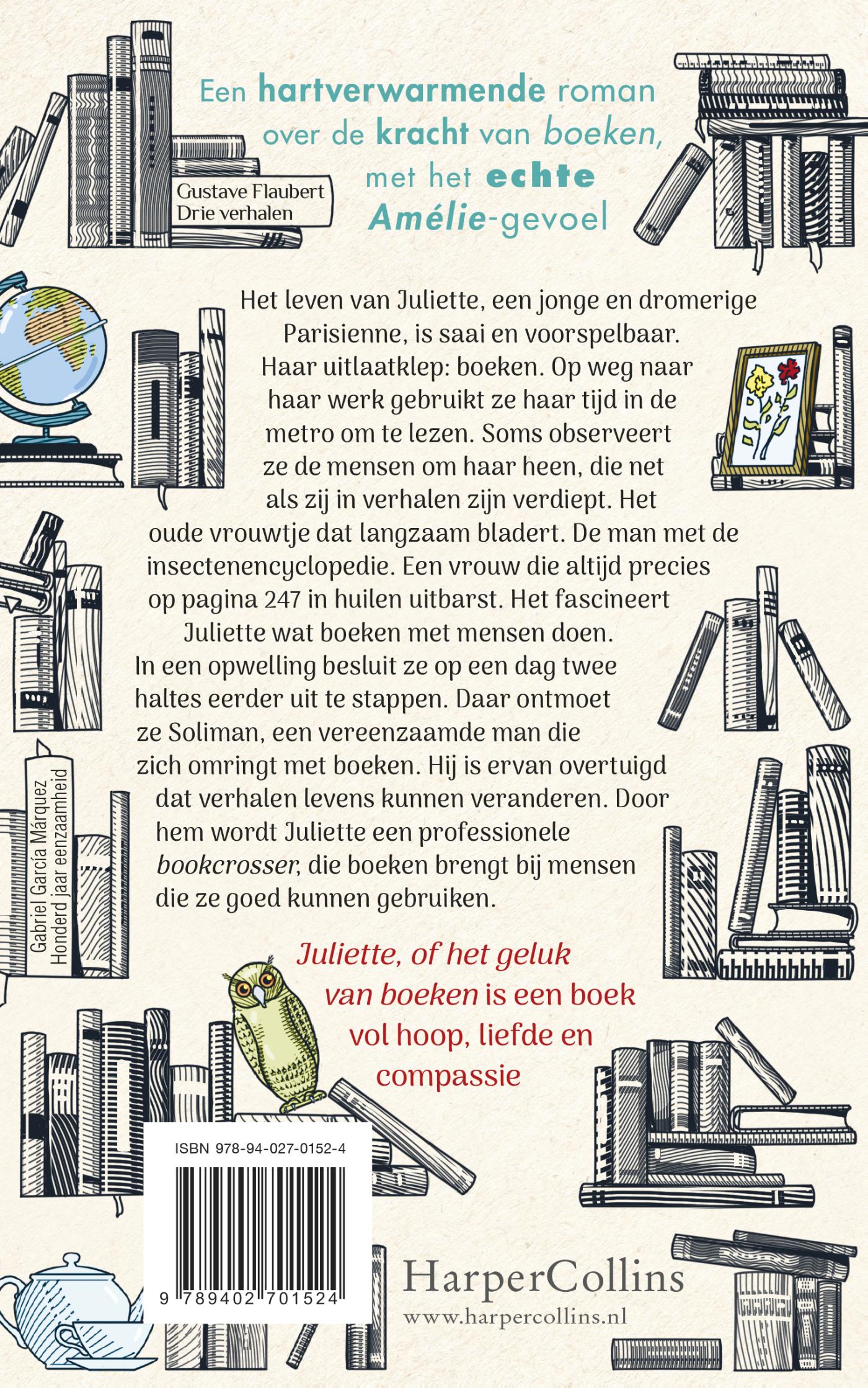 Achterkant van Juliette of het geluk van boeken