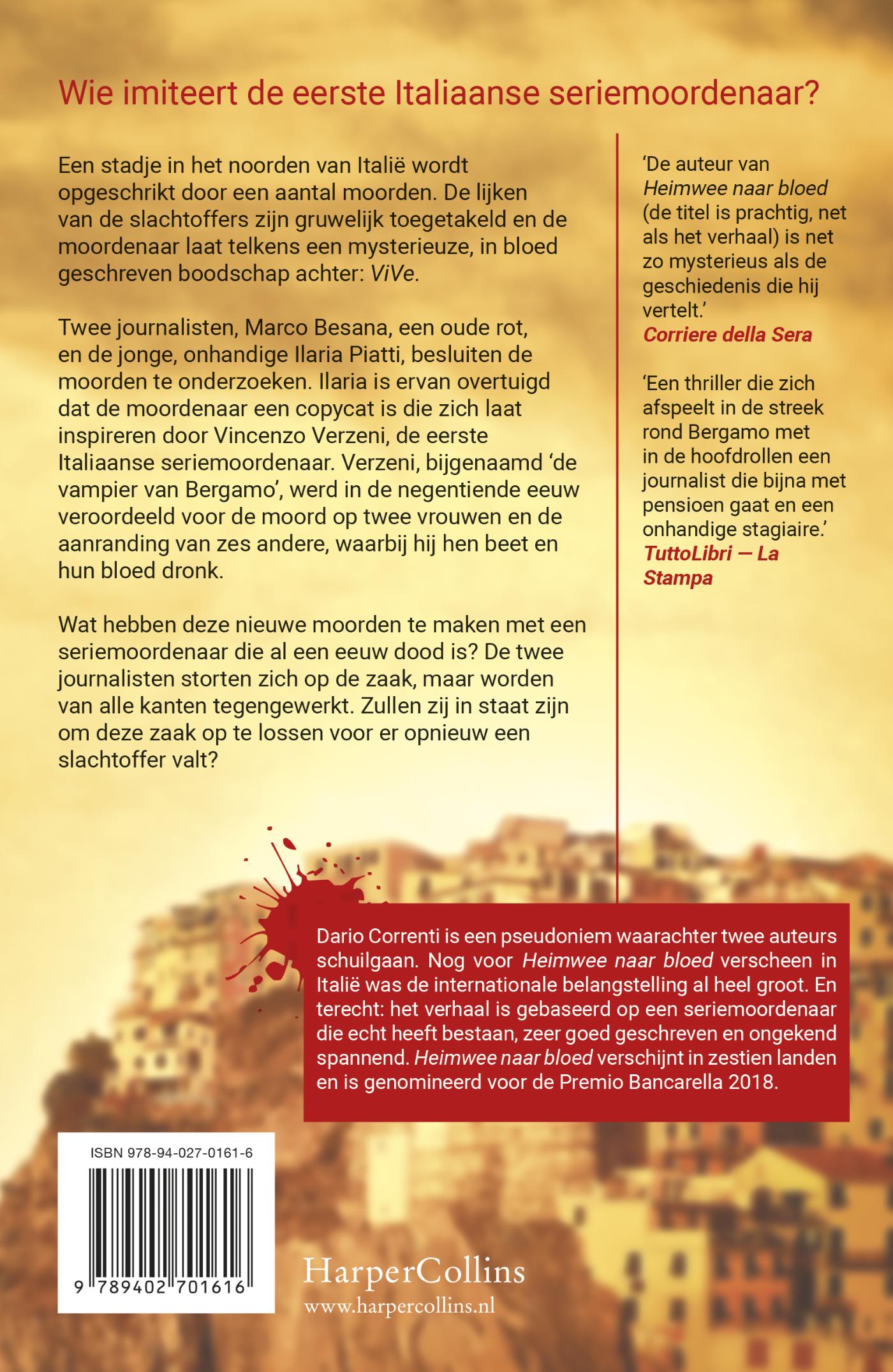 Achterkant van Heimwee naar bloed