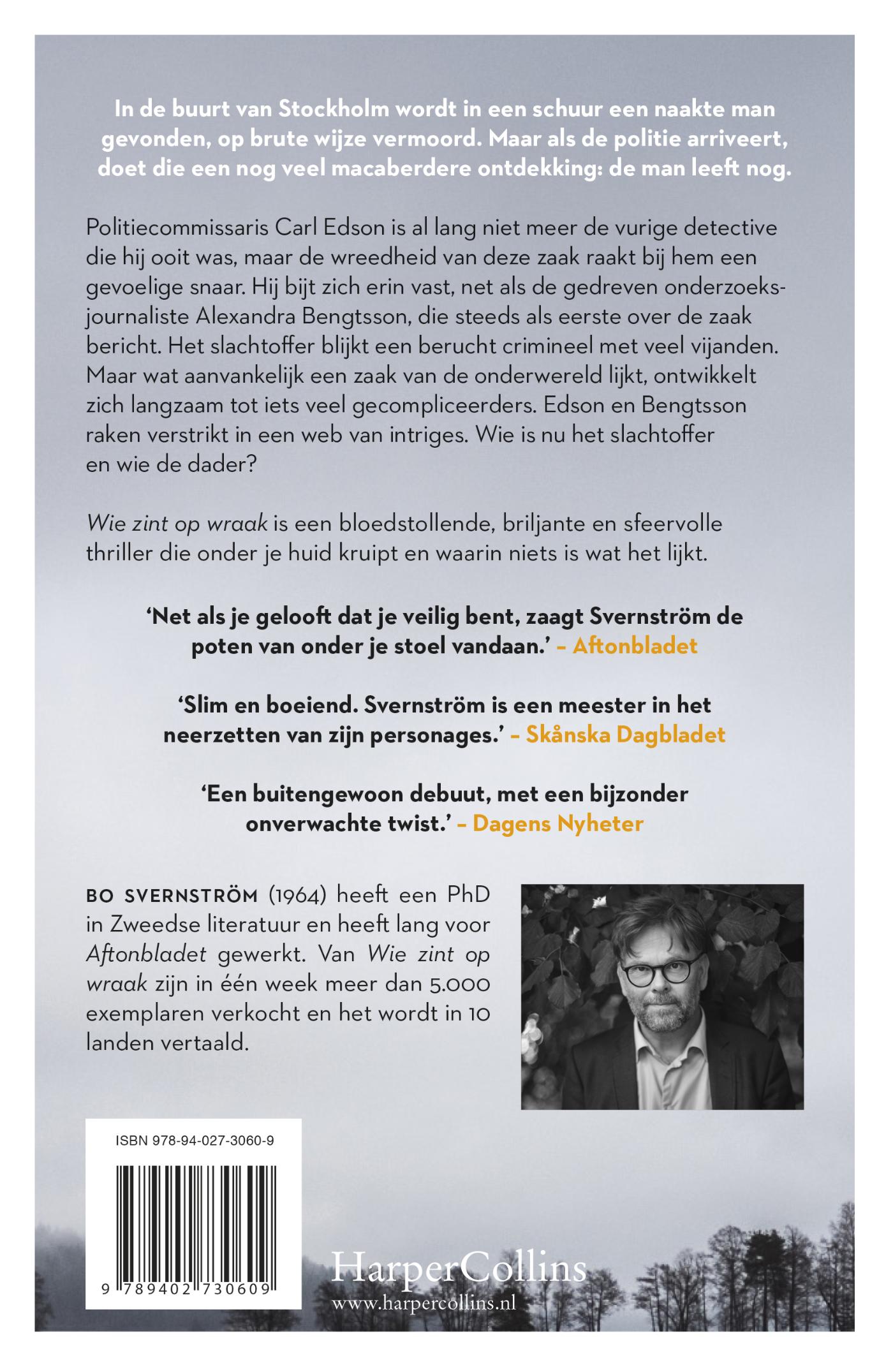 Achterkant van Wie zint op wraak