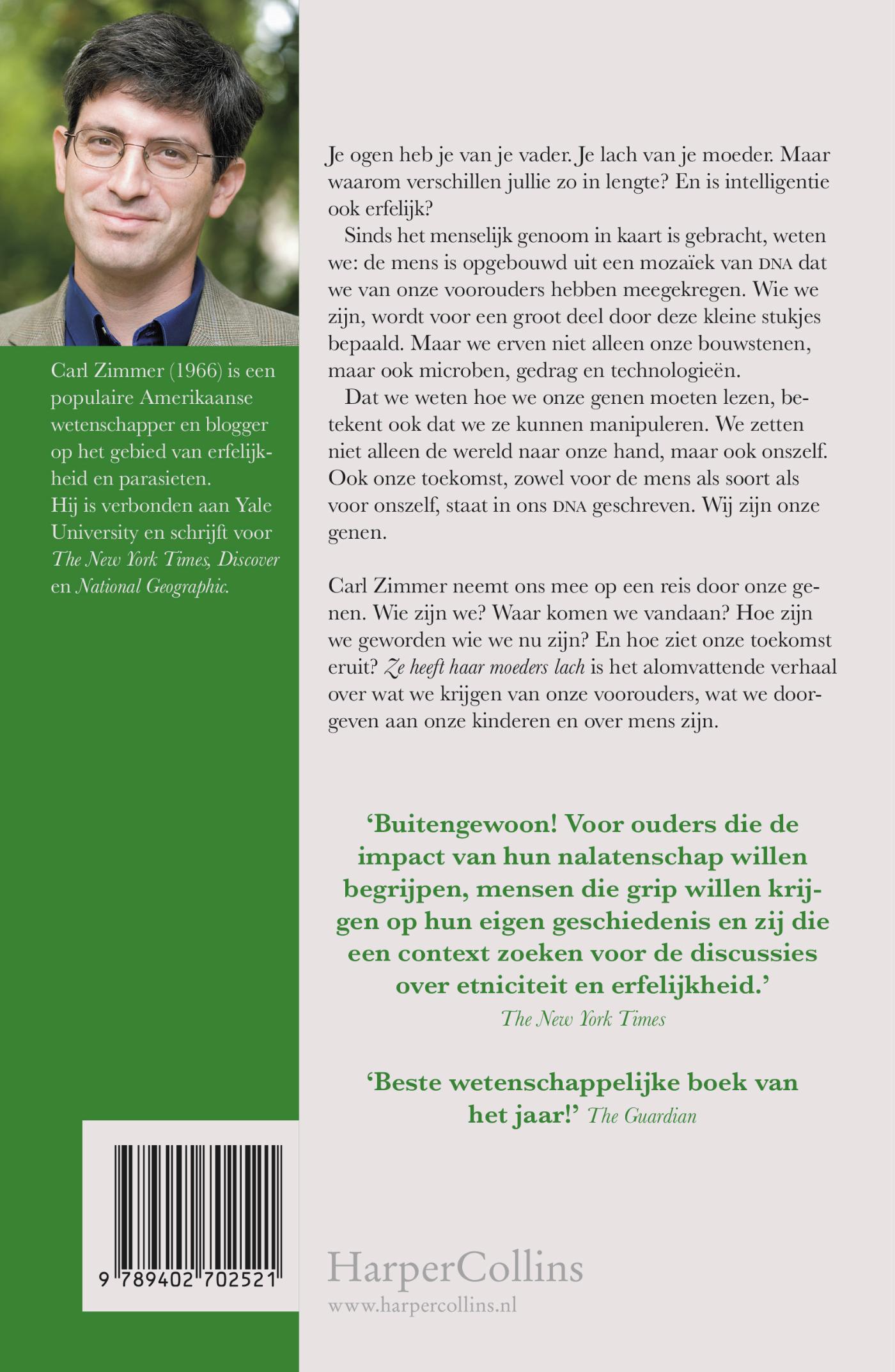 Achterkant van Ze heeft haar moeders lach