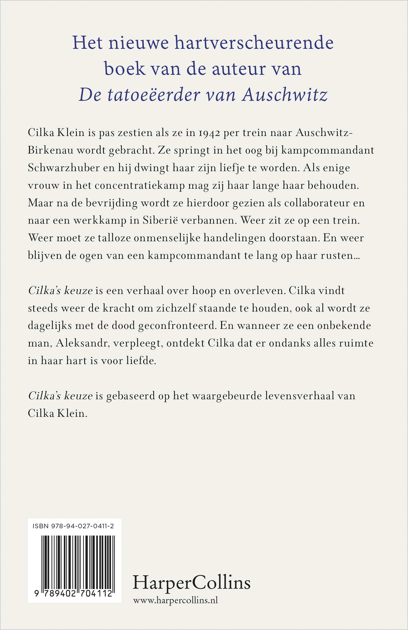 Achterkant van Cilka's keuze