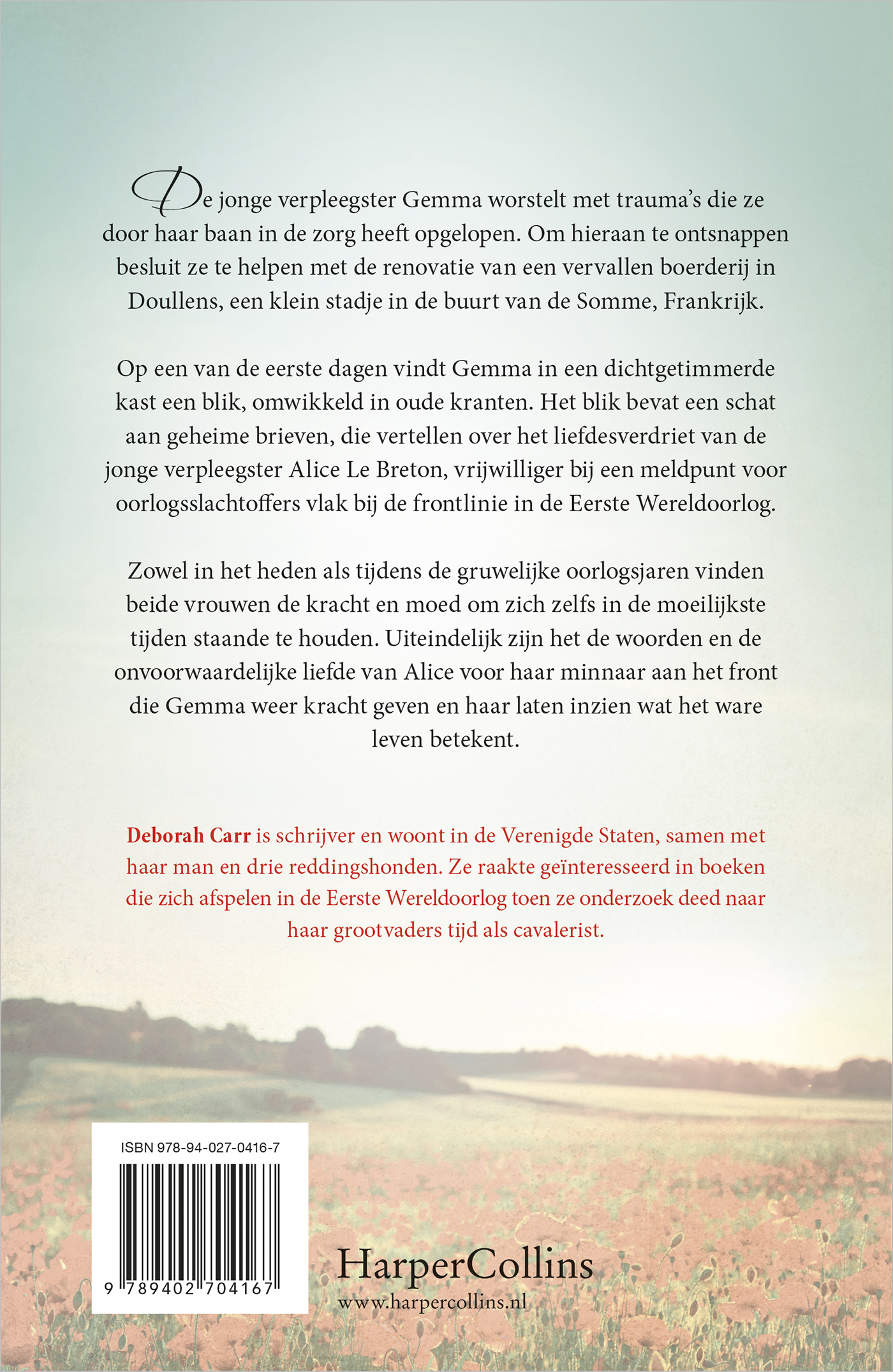 Achterkant van Een veld vol klaprozen