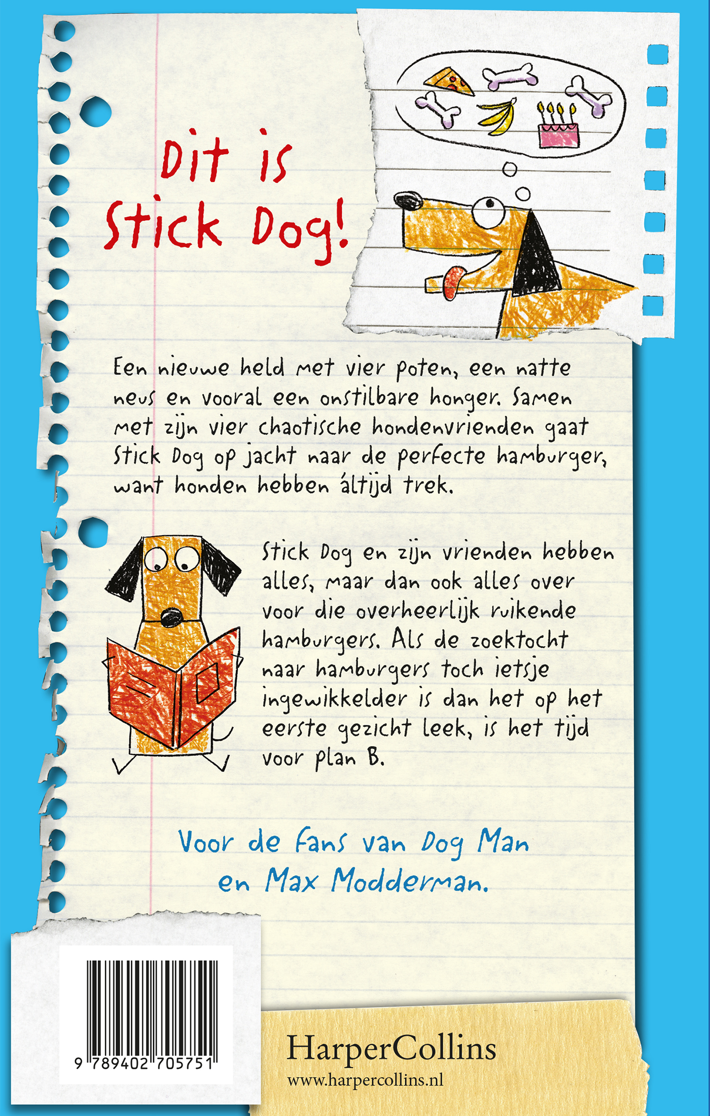 Achterkant van Stick Dog