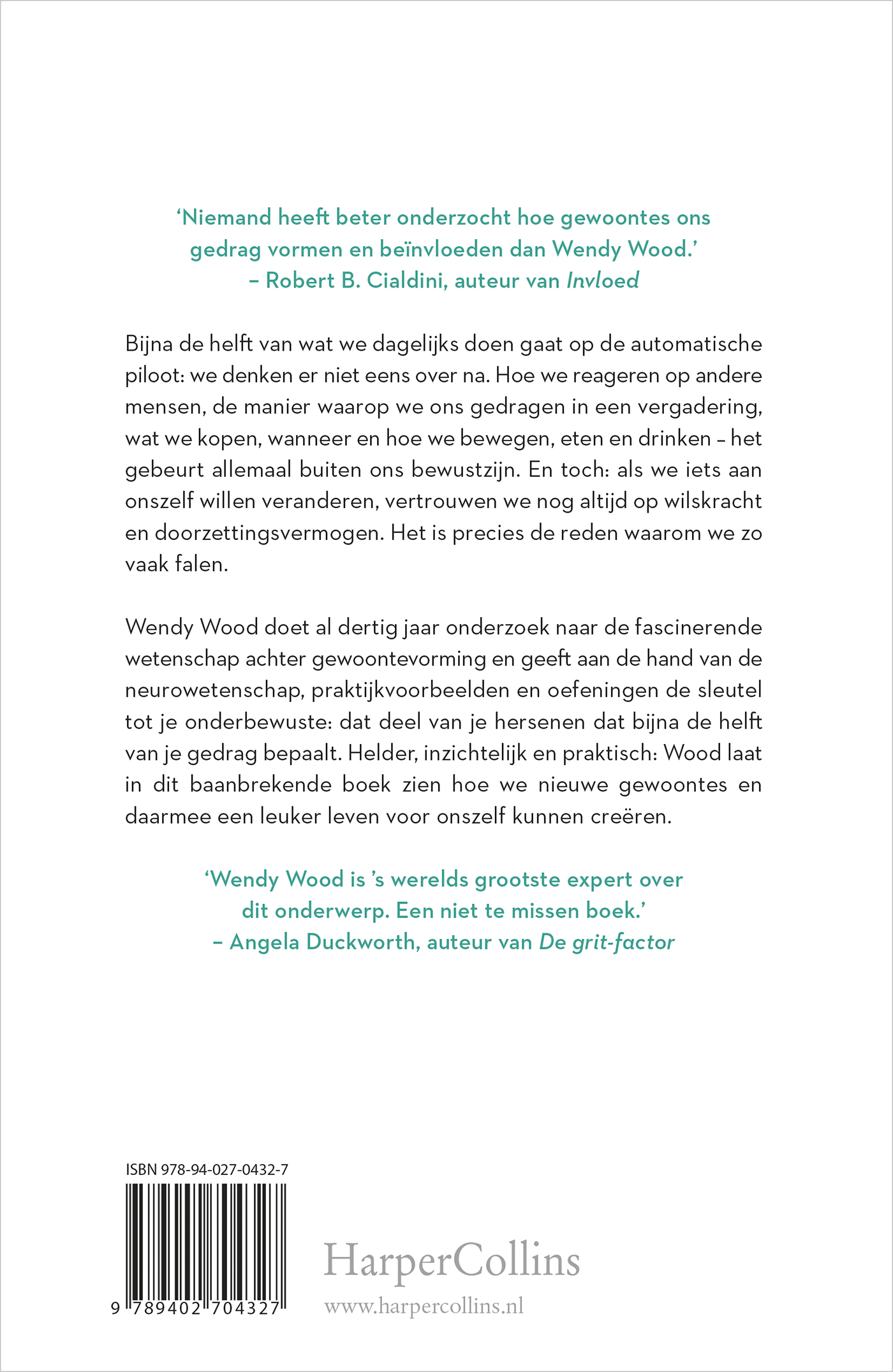 Achterkant van Gelukkig met gewoontes