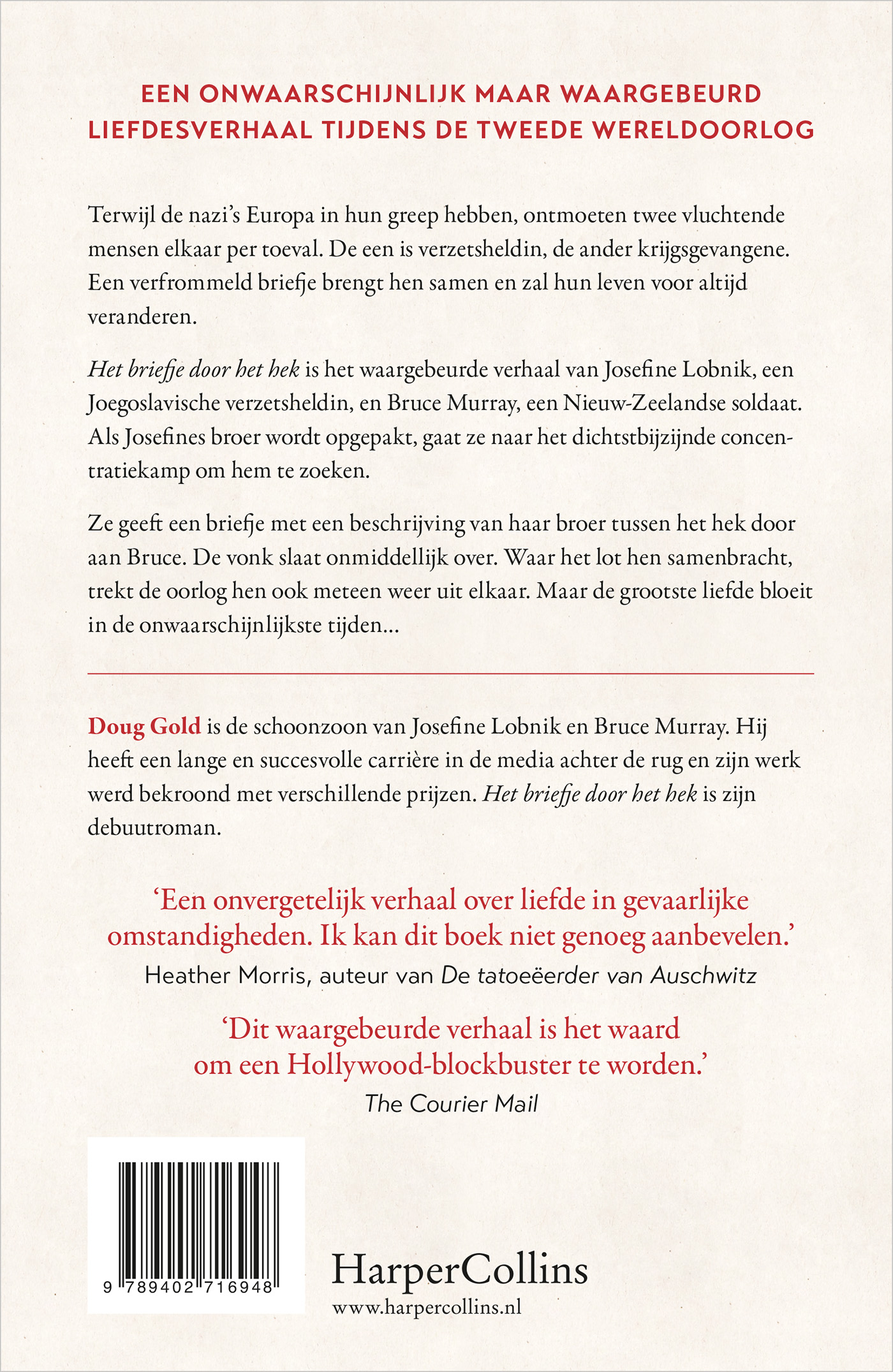Achterkant van Het briefje door het hek