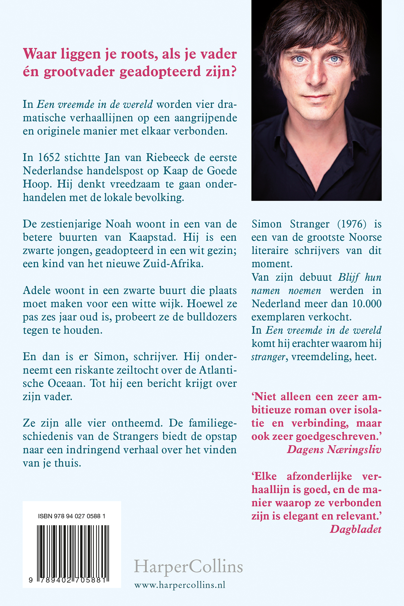 Achterkant van Een vreemde in de wereld
