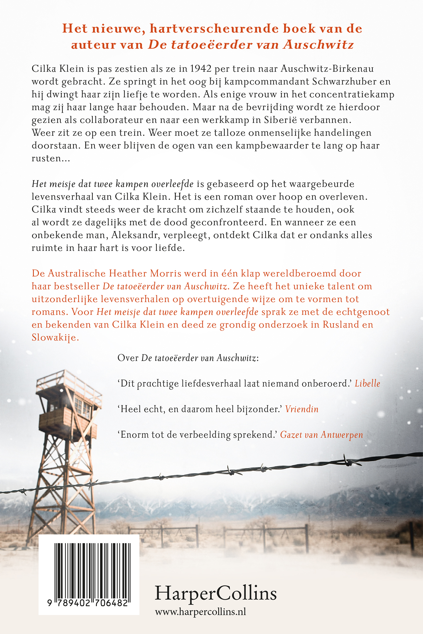 Achterkant van Het meisje dat twee kampen overleefde