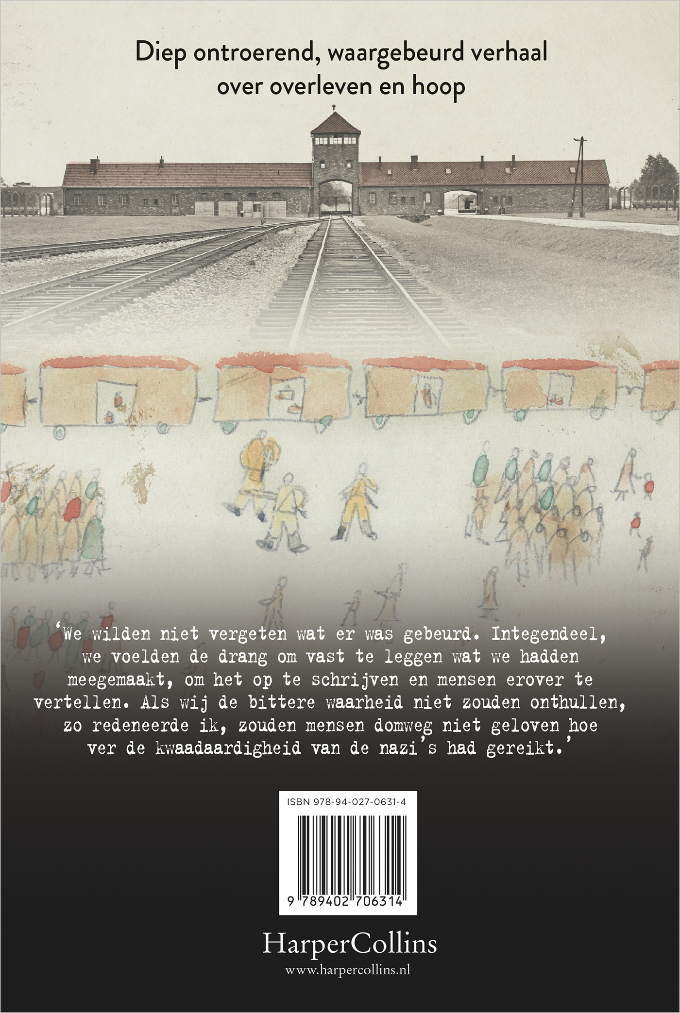 Achterkant van De jongen die Auschwitz tekende