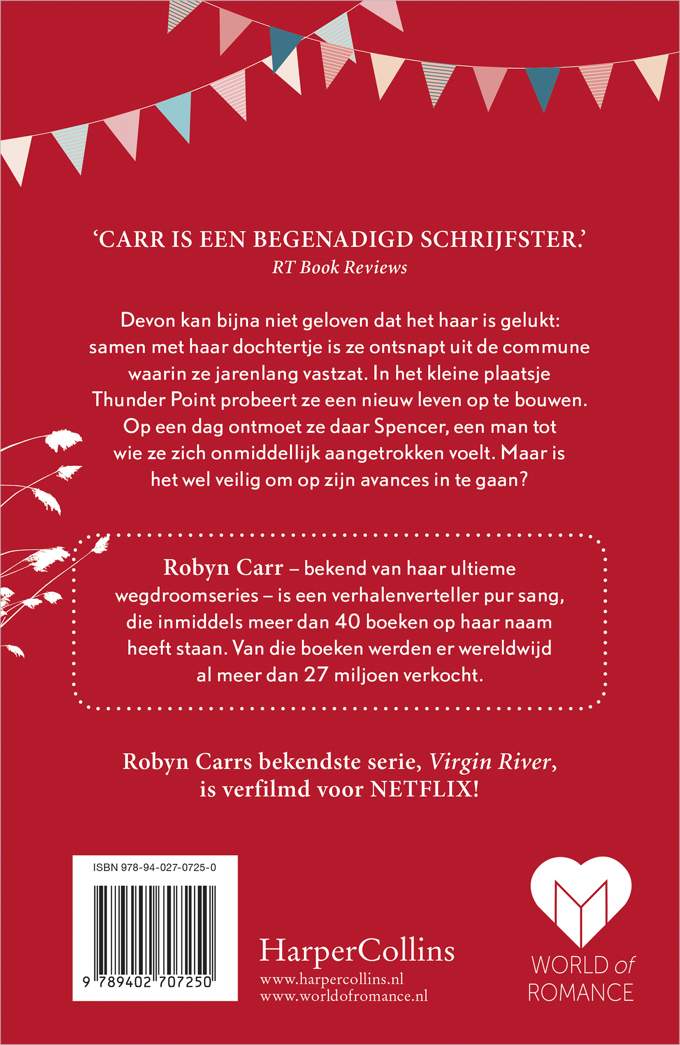 Achterkant van Met open armen