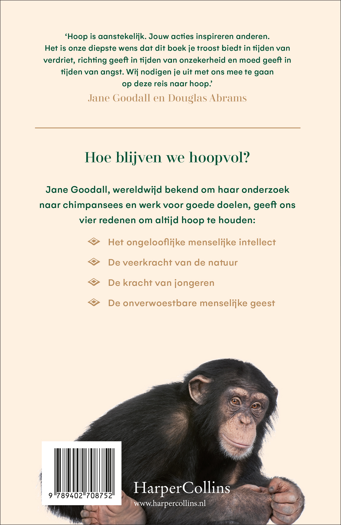 Achterkant van Het boek van hoop