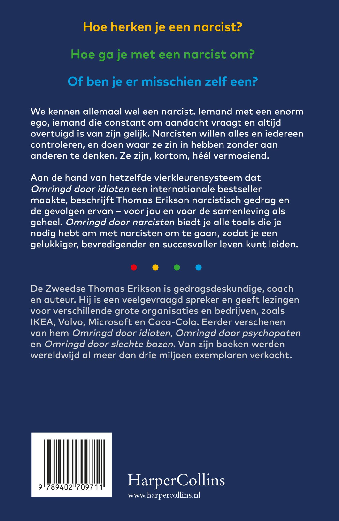 Achterkant van Omringd door narcisten