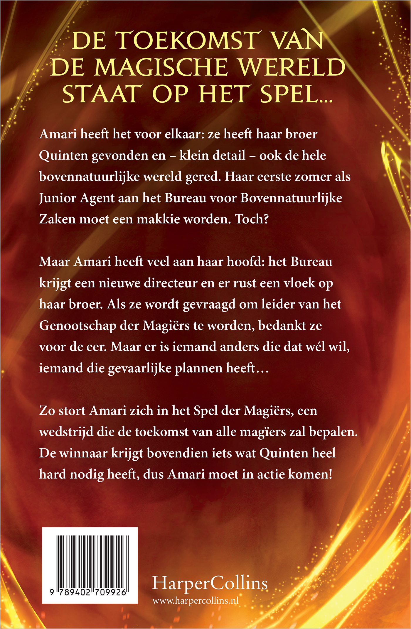 Achterkant van Amari en het Spel der Magiërs