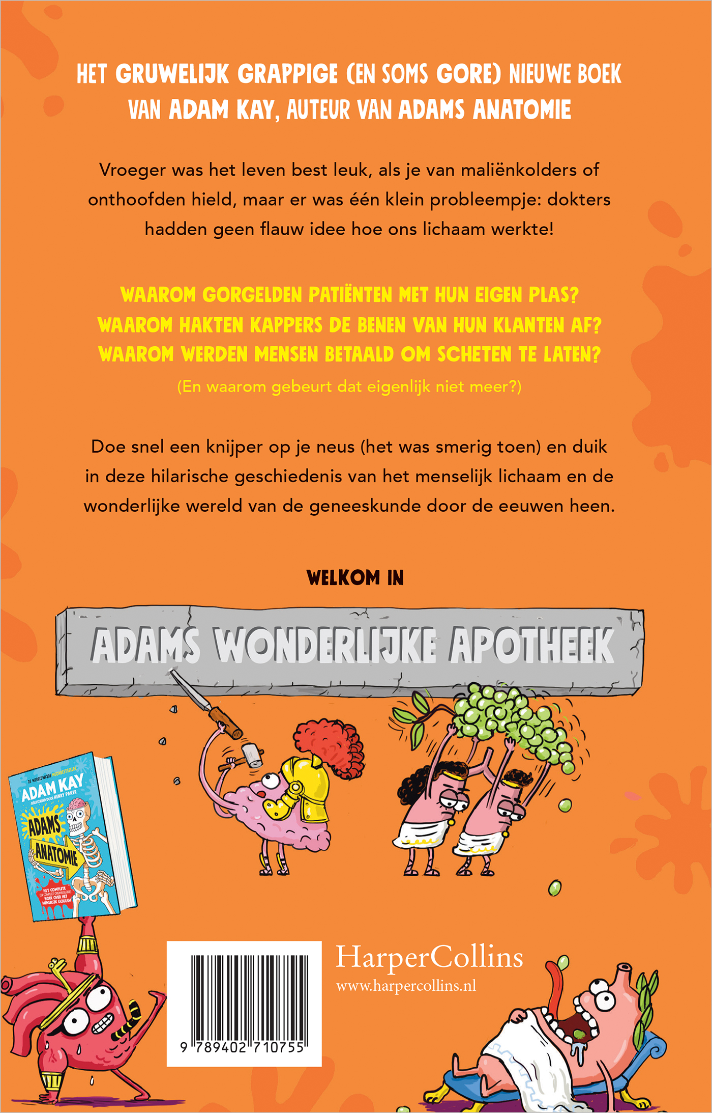 Achterkant van Adams wonderlijke apotheek