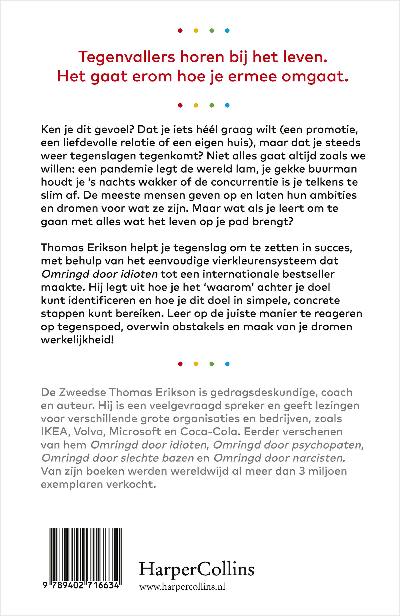 Achterkant van Omringd door tegenslag