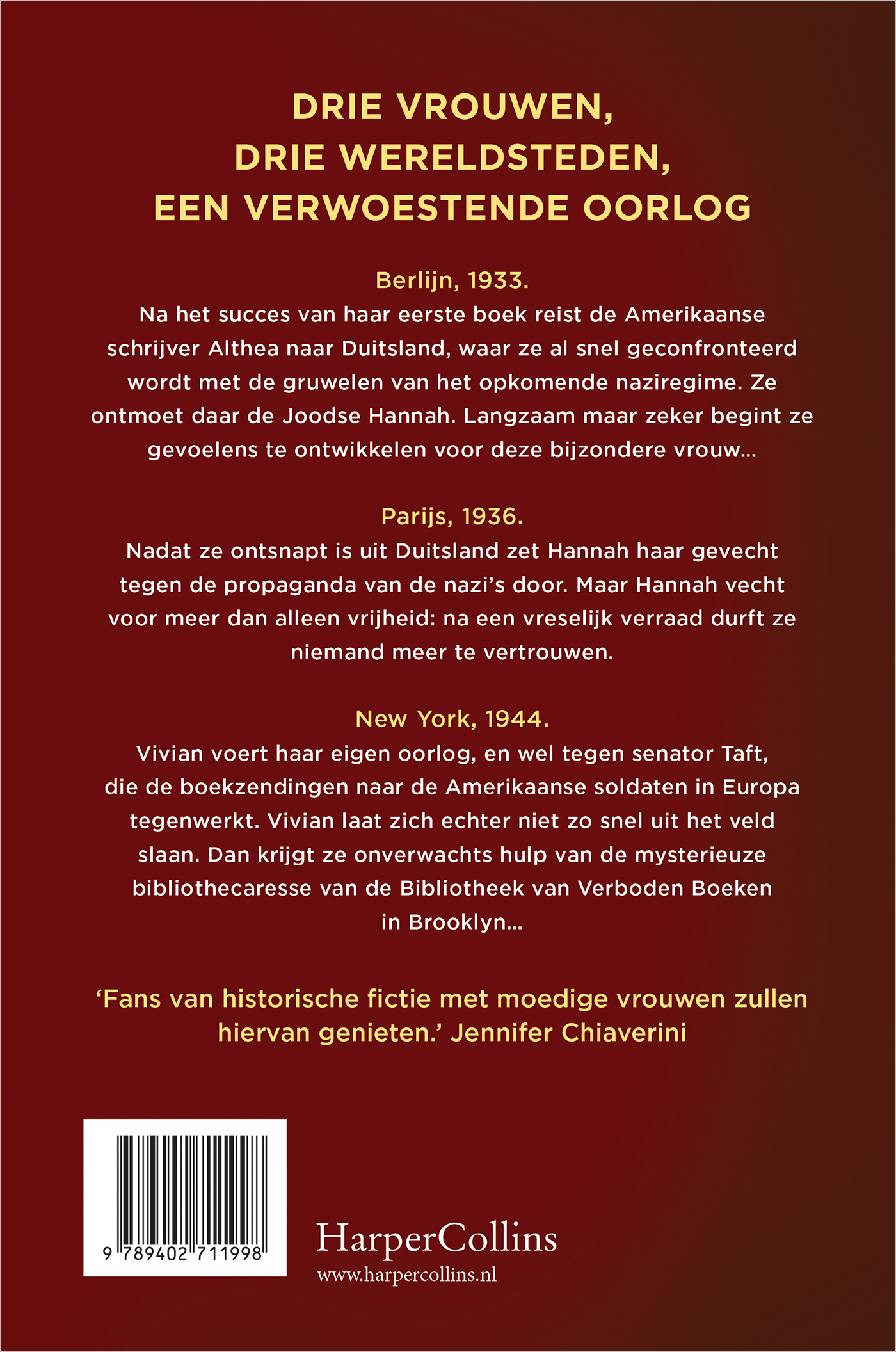 Achterkant van De bibliotheek van verboden boeken