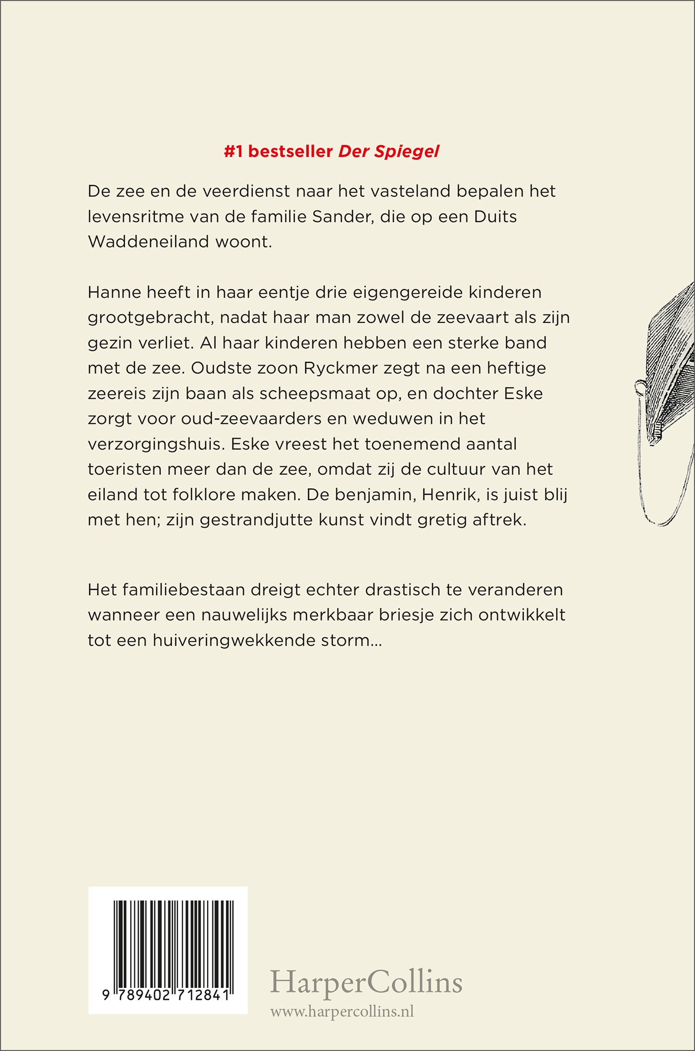 Achterkant van Naar zee