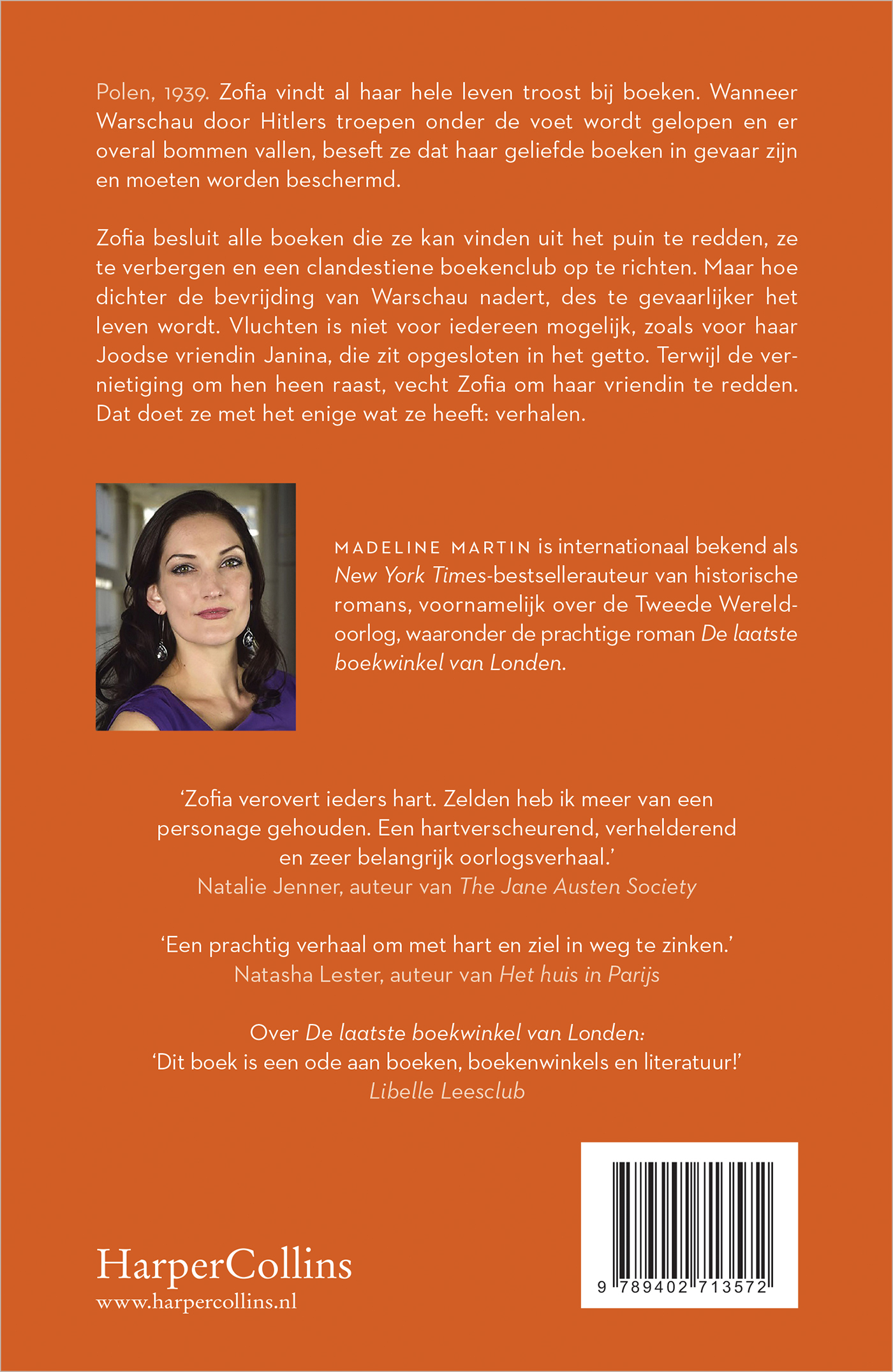 Achterkant van De verborgen bibliotheek van Warschau