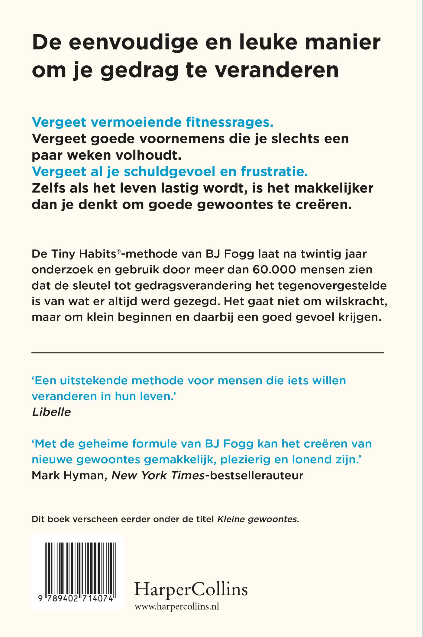 Achterkant van Tiny Habits
