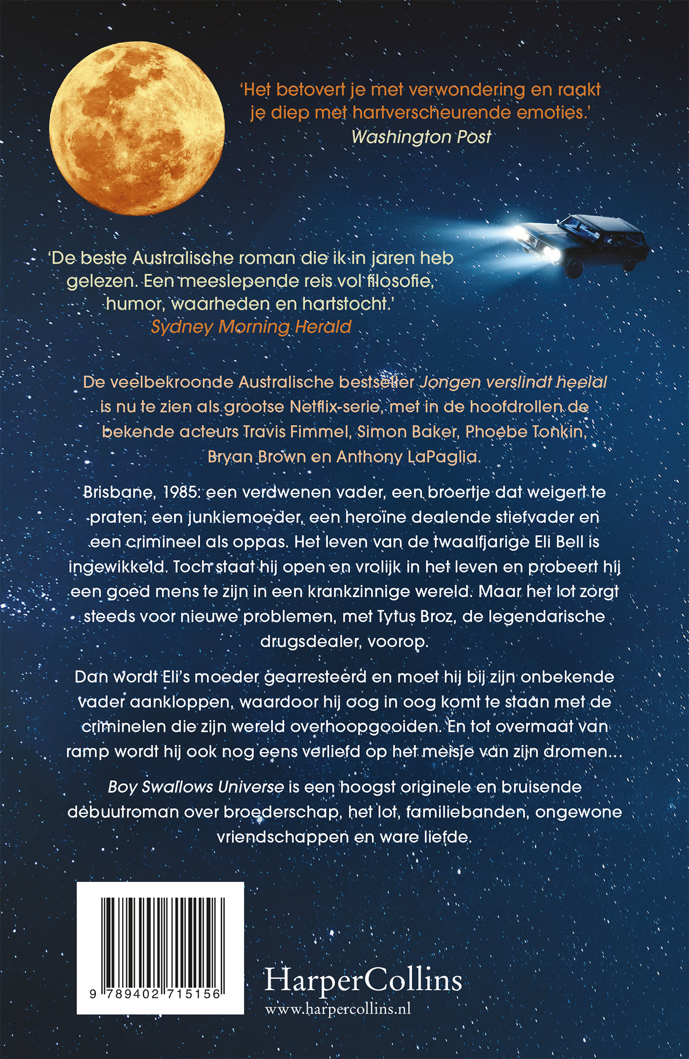 Achterkant van Boy Swallows Universe