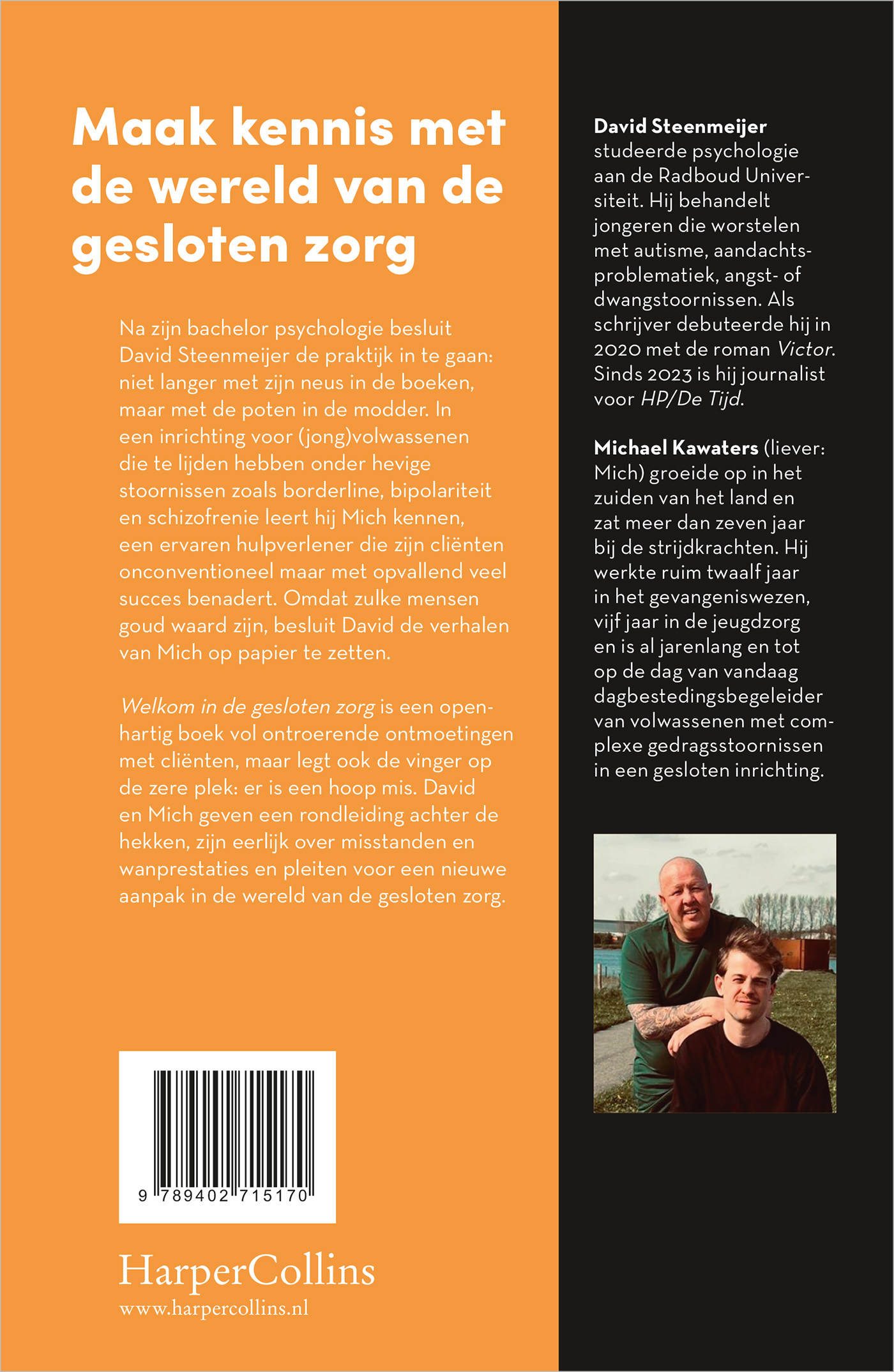 Achterkant van Welkom in de gesloten zorg