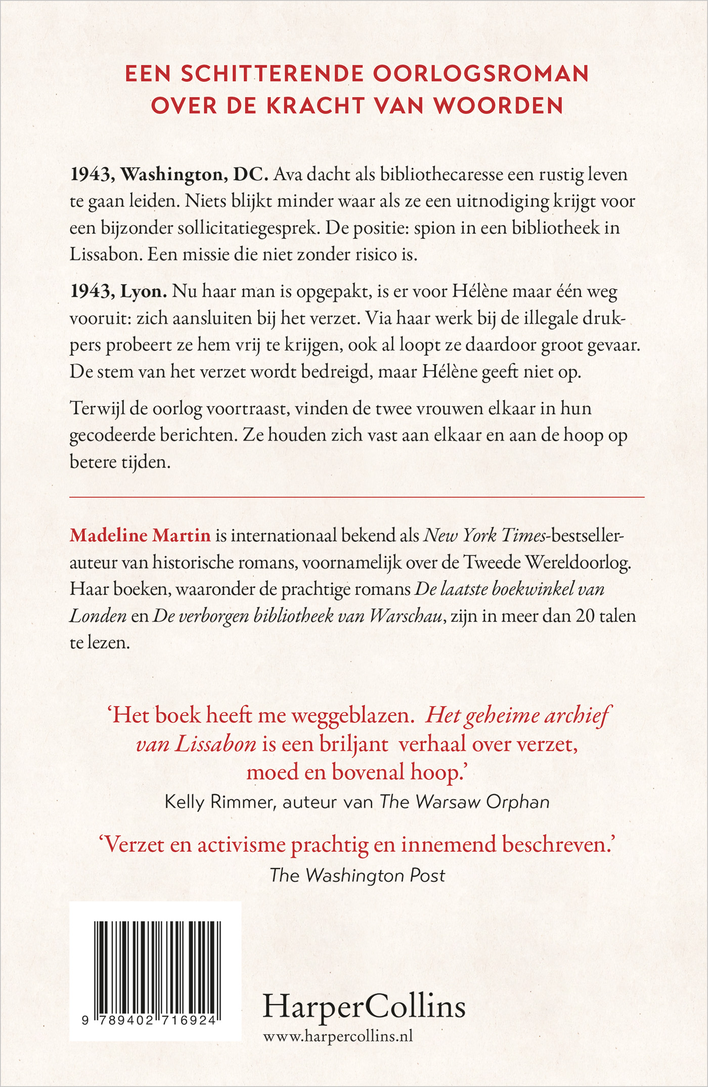 Achterkant van Het geheime archief van Lissabon